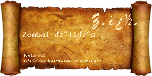 Zombai Éliás névjegykártya